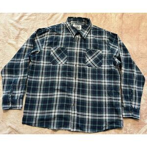 Wrangler‎ Men's Rugged Blue Ridge Long Sleeve Western Flannel Shirt XL